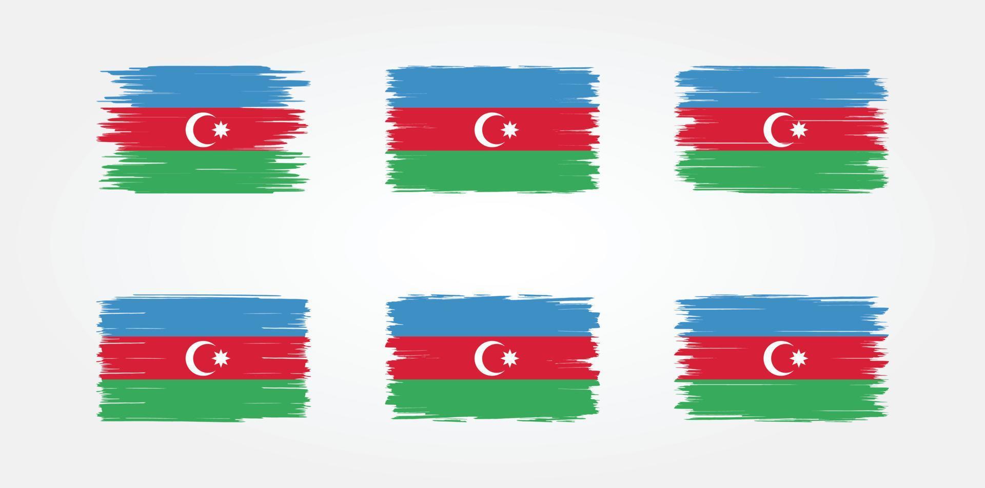 collezione di pennelli bandiera azerbaigian. bandiera nazionale vettore