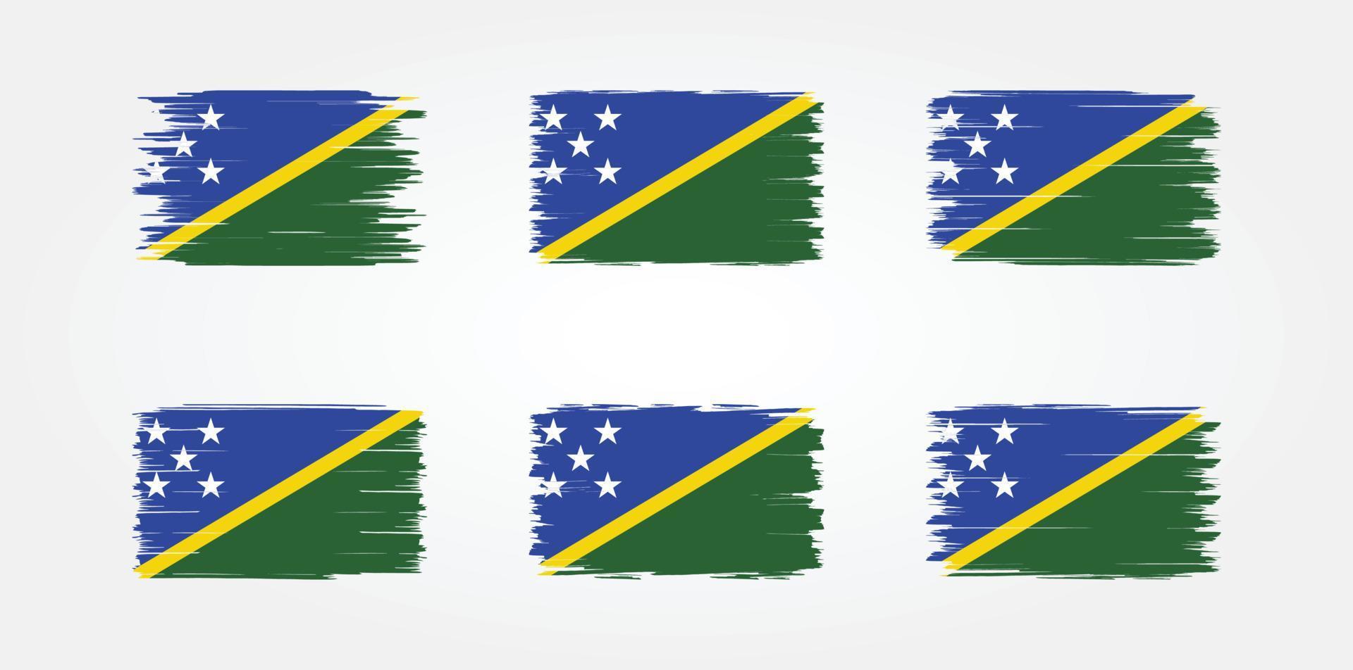 collezione di pennelli bandiera isole salomone. bandiera nazionale vettore