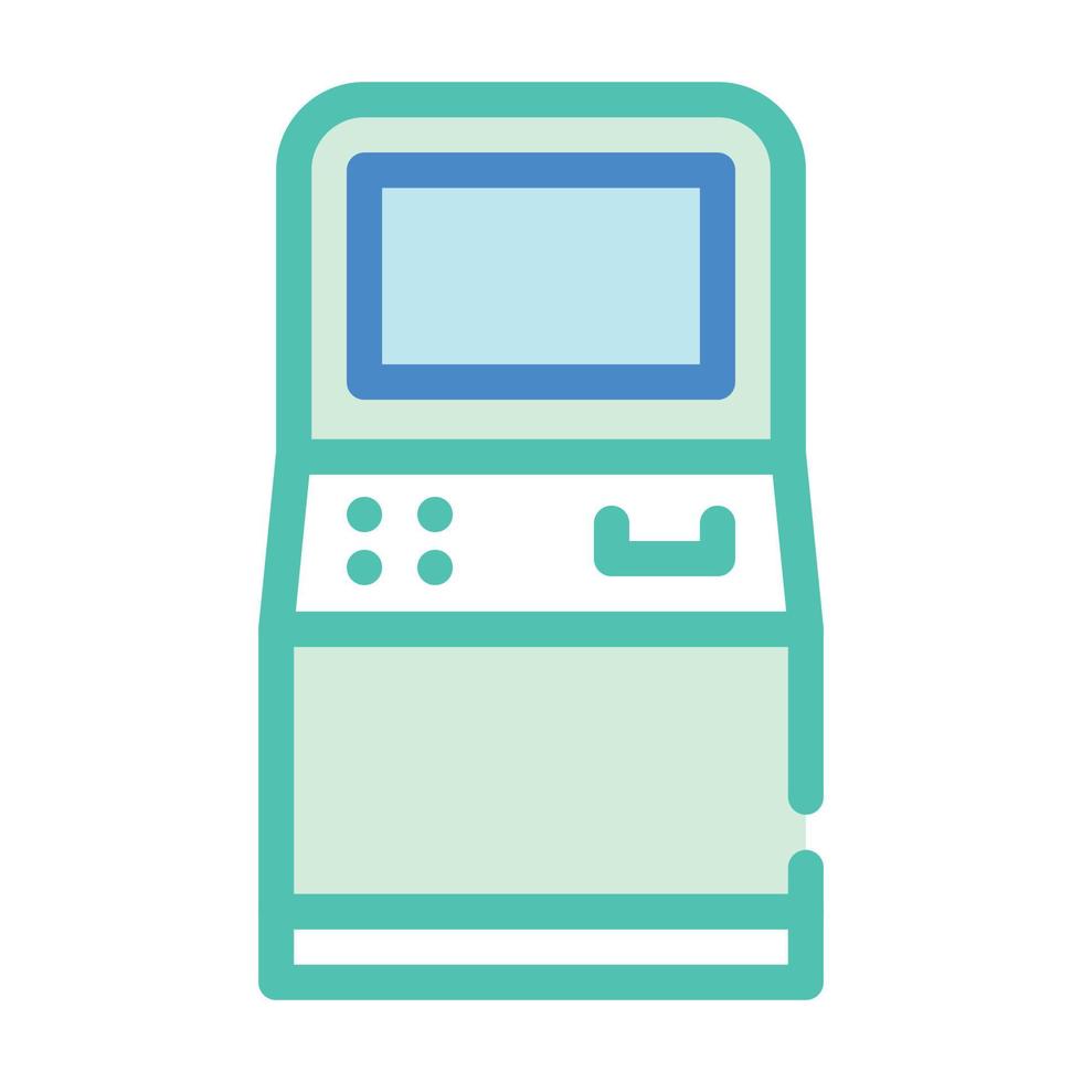 illustrazione isolata del vettore dell'icona del colore del chiosco ATM