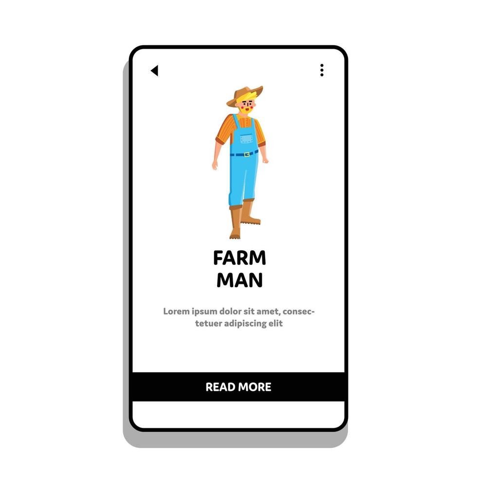 uomo di fattoria agronomo in tuta da lavoro in piedi vettore