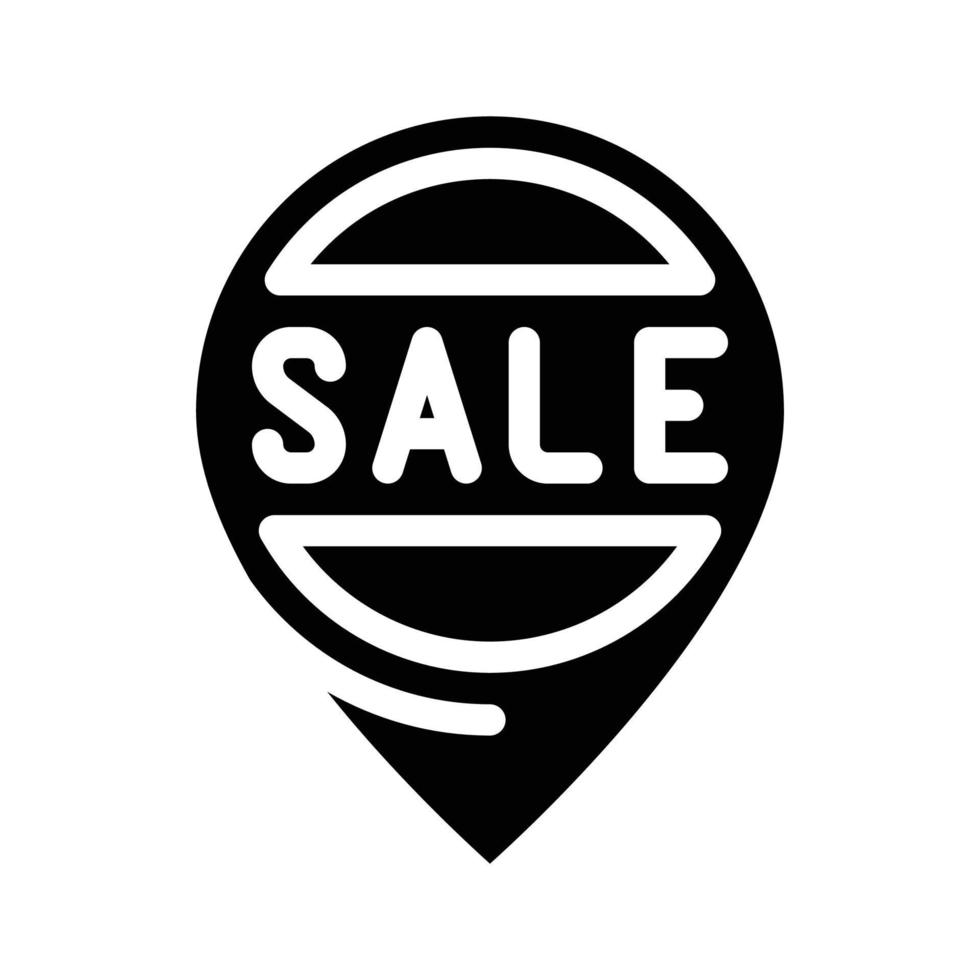 illustrazione vettoriale dell'icona del glifo di vendita della posizione