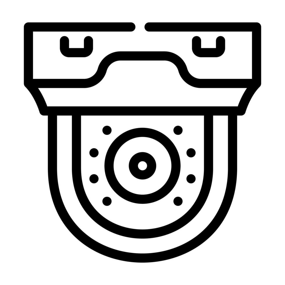 illustrazione vettoriale dell'icona della linea della videocamera del gadget di sicurezza
