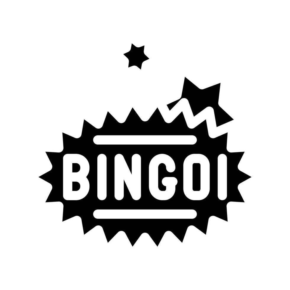 illustrazione isolata del vettore dell'icona del glifo del gioco del bingo