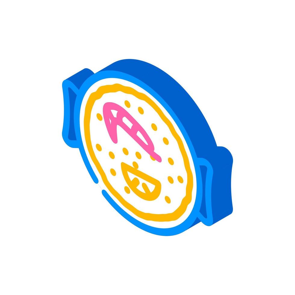 paella spagna pasto icona isometrica illustrazione vettoriale