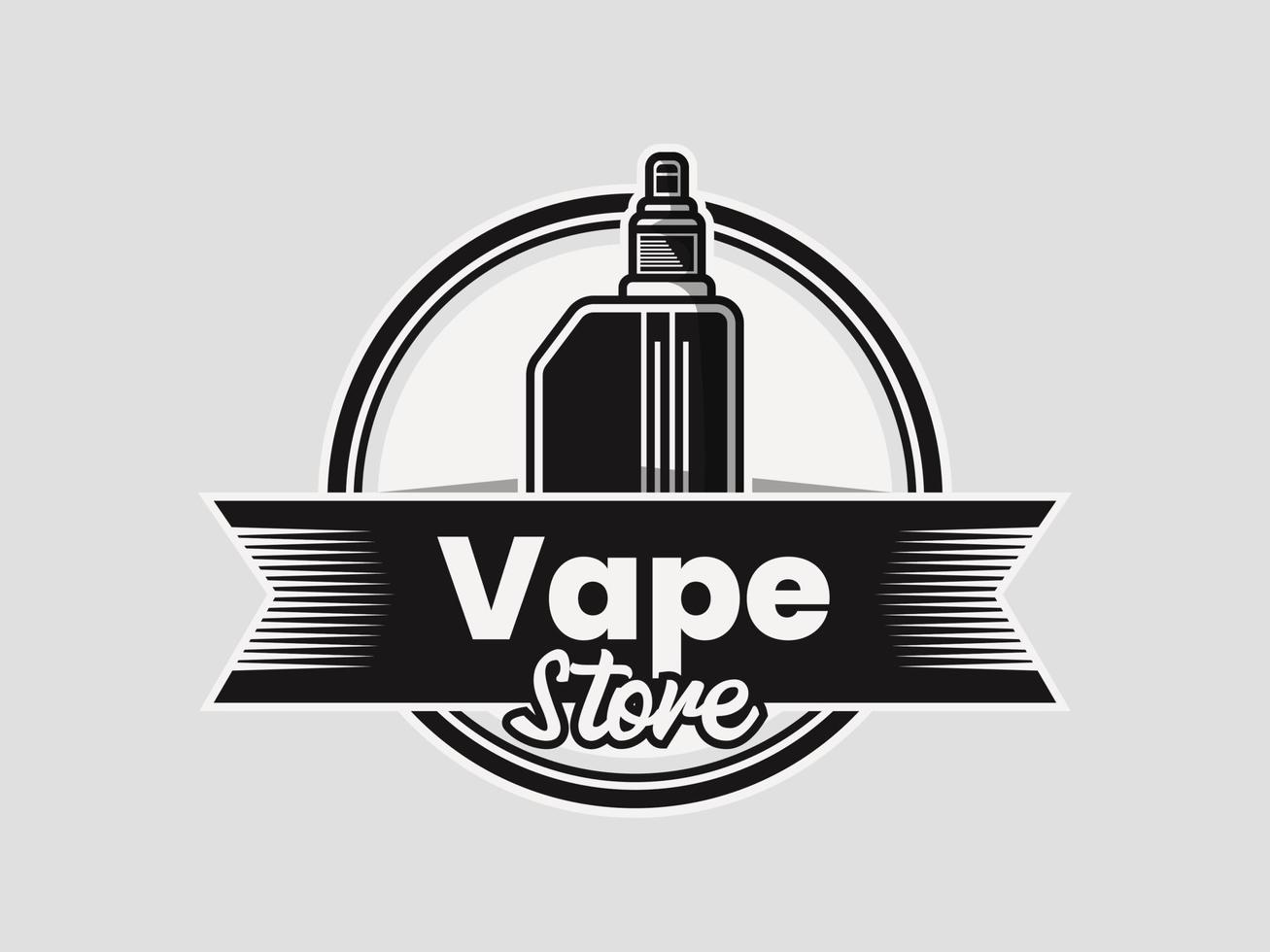 logo del negozio di vape vintage vettore