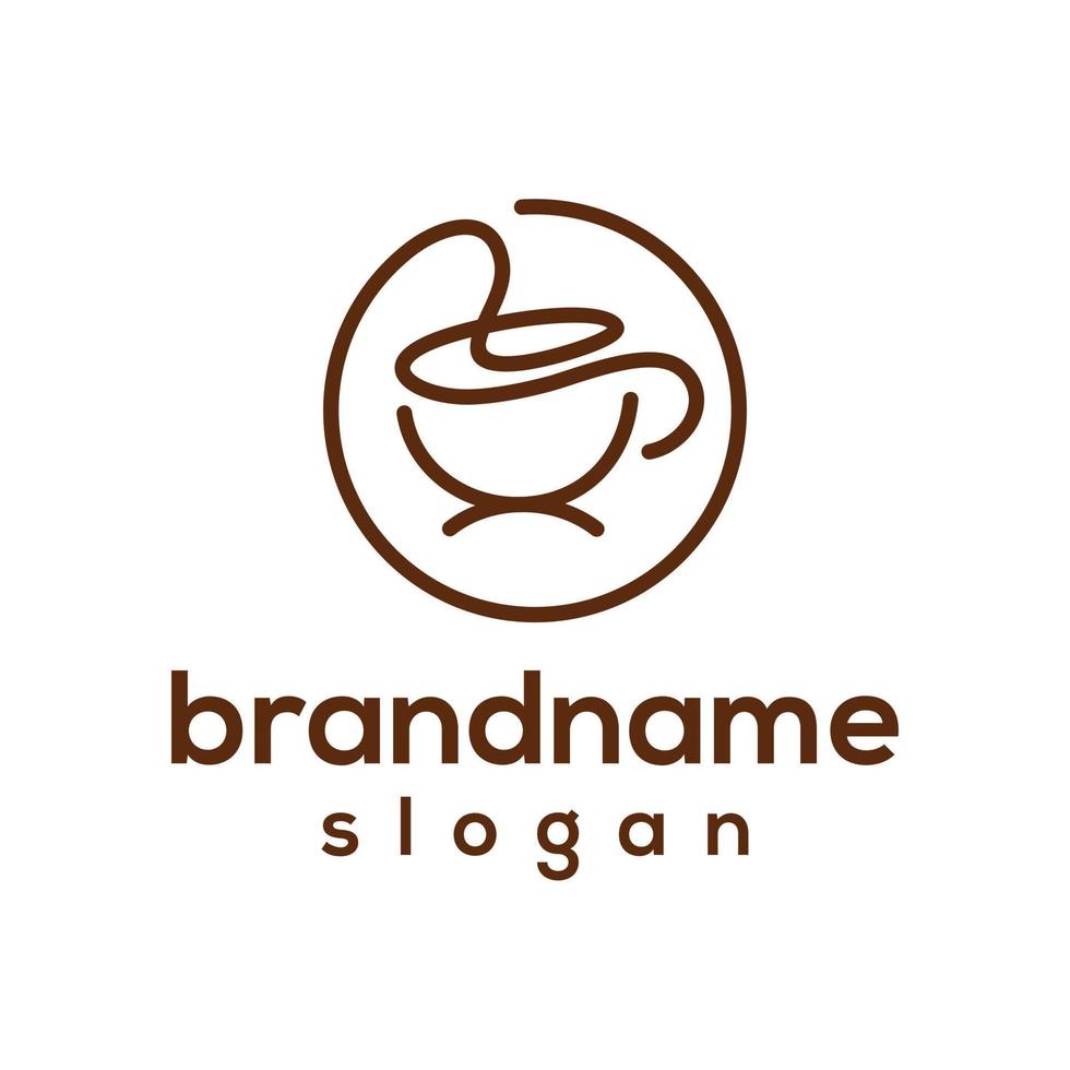 grafica vettoriale del modello di progettazione del logo del caffè