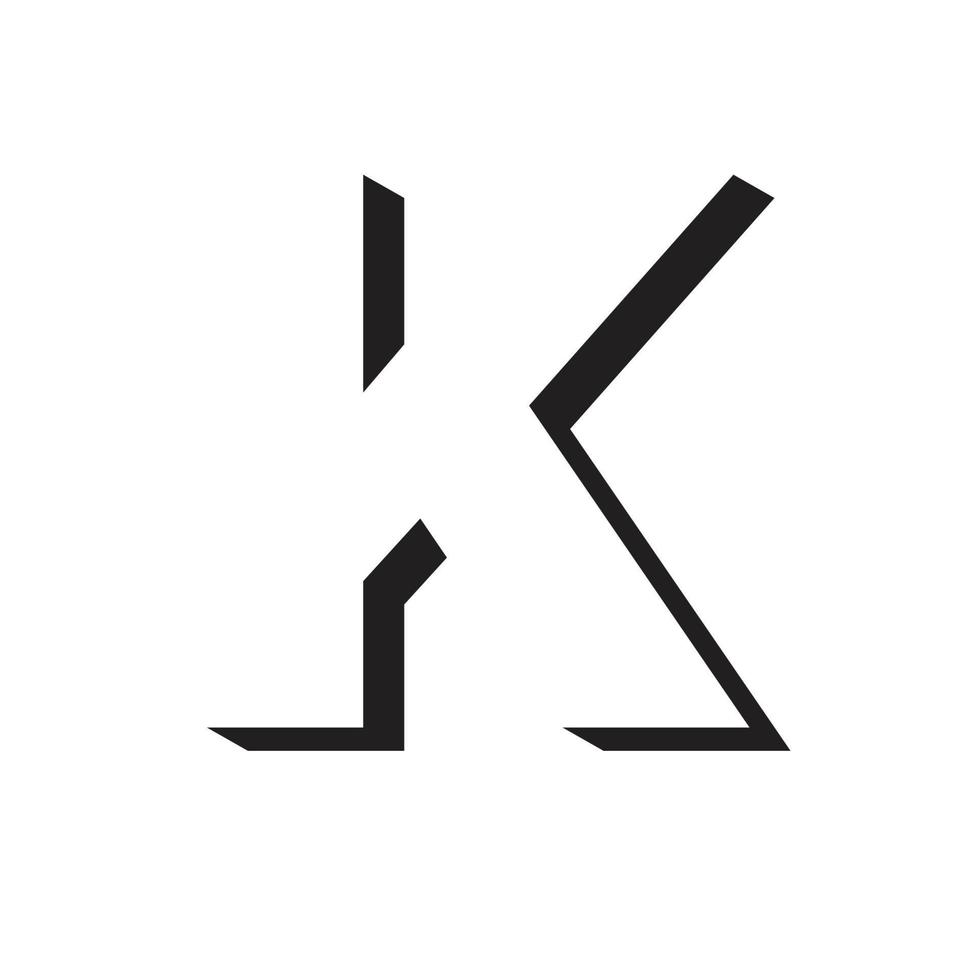 lettera k ombra logo disegno vettoriale