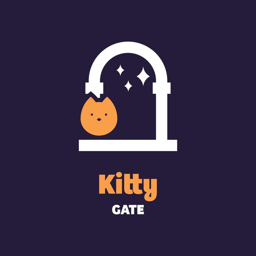 logo del cancello del gattino vettore