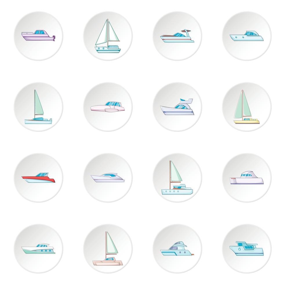 set di icone di yacht vettore