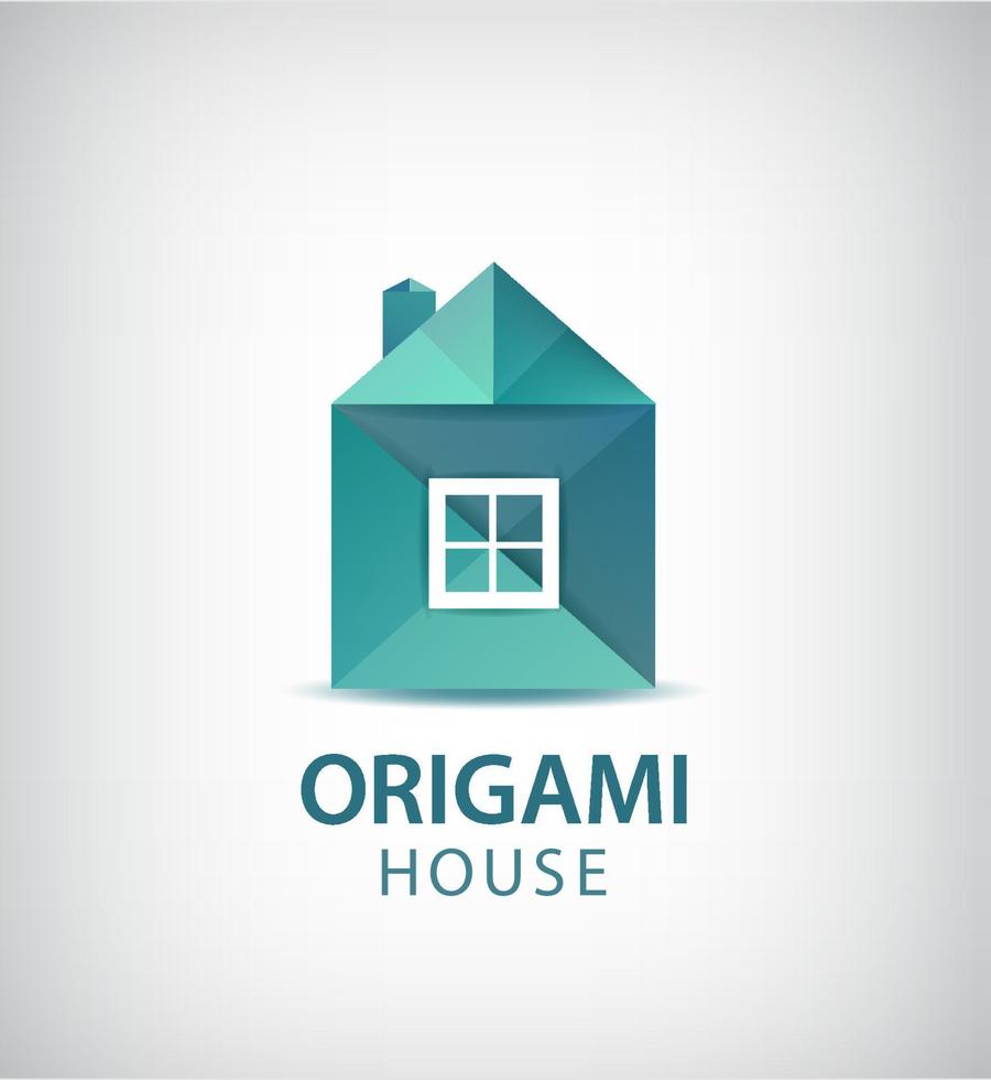 vettore geometrico origami astratto casa logo. utilizzare per icone immobiliari, architettura, edilizia e costruzione.