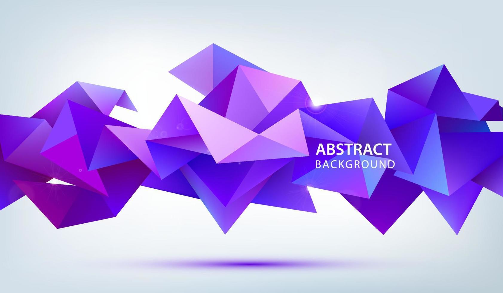 forma sfaccettata 3d geometrica astratta vettoriale isolata, cristallo, stile origami. utilizzare per banner, web, brochure, annunci, poster, ecc. Sfondo moderno low poly.