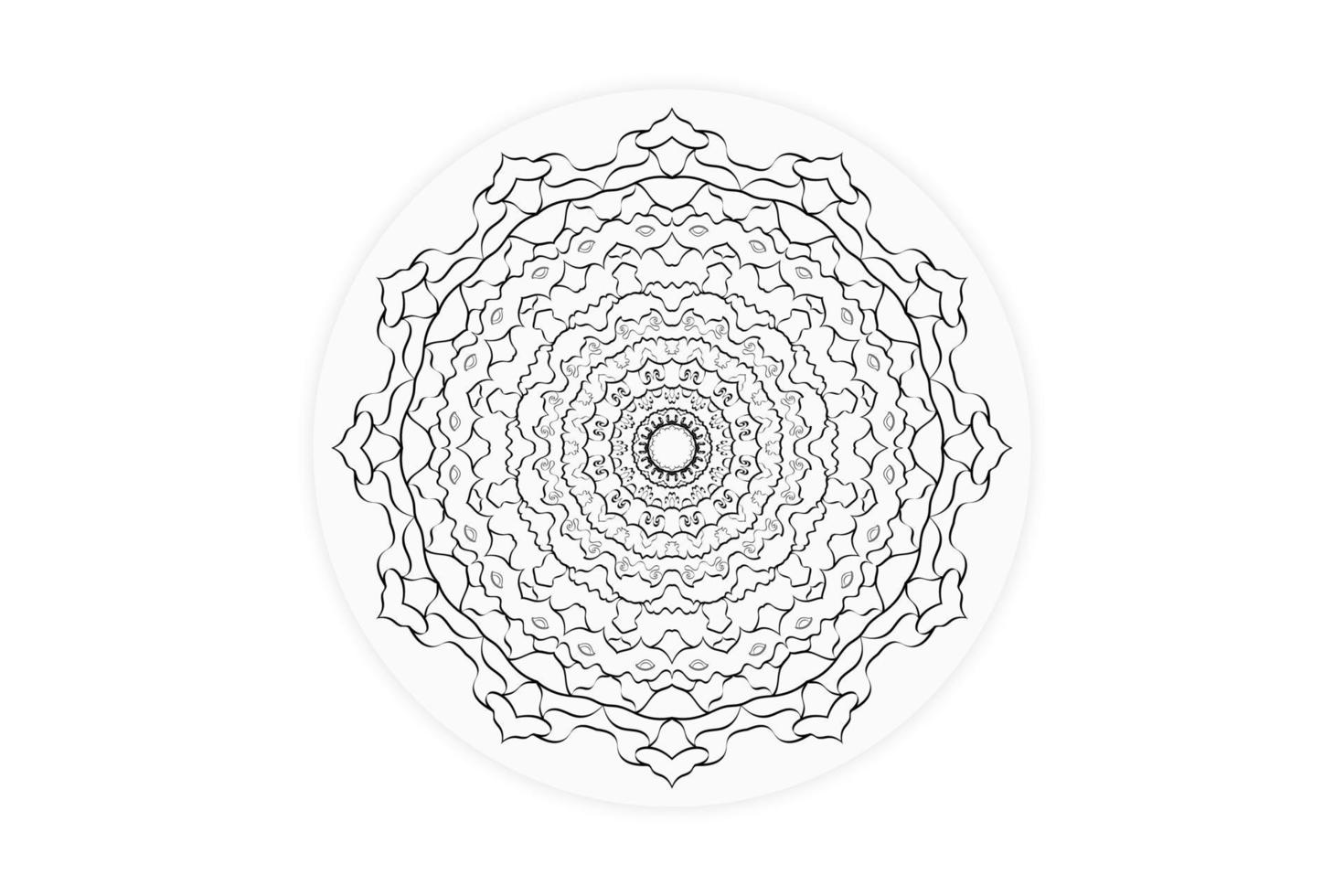 sfondo di disegno decorativo modello mandala. disegno a mano linea artistica nera. illustrazione vettoriale