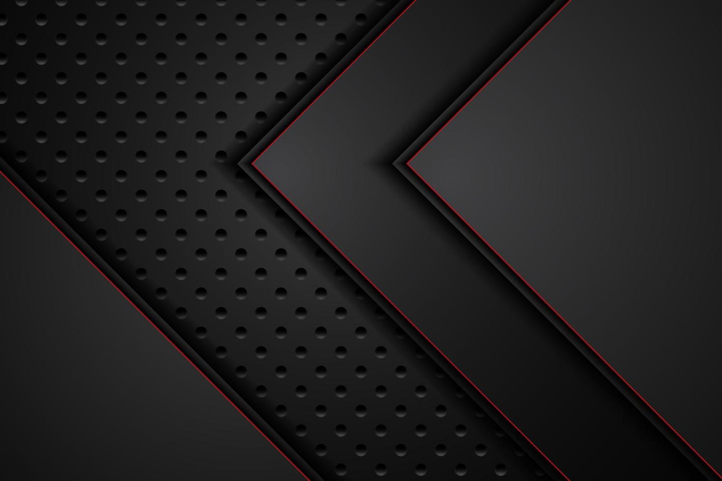 piastra metallica nera e strisce rosse a contrasto su rete d'acciaio. modello di sfondo di progettazione di tecnologia moderna. illustrazione vettoriale
