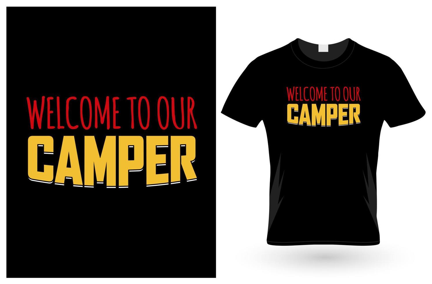 design t-shirt da campeggio vettore