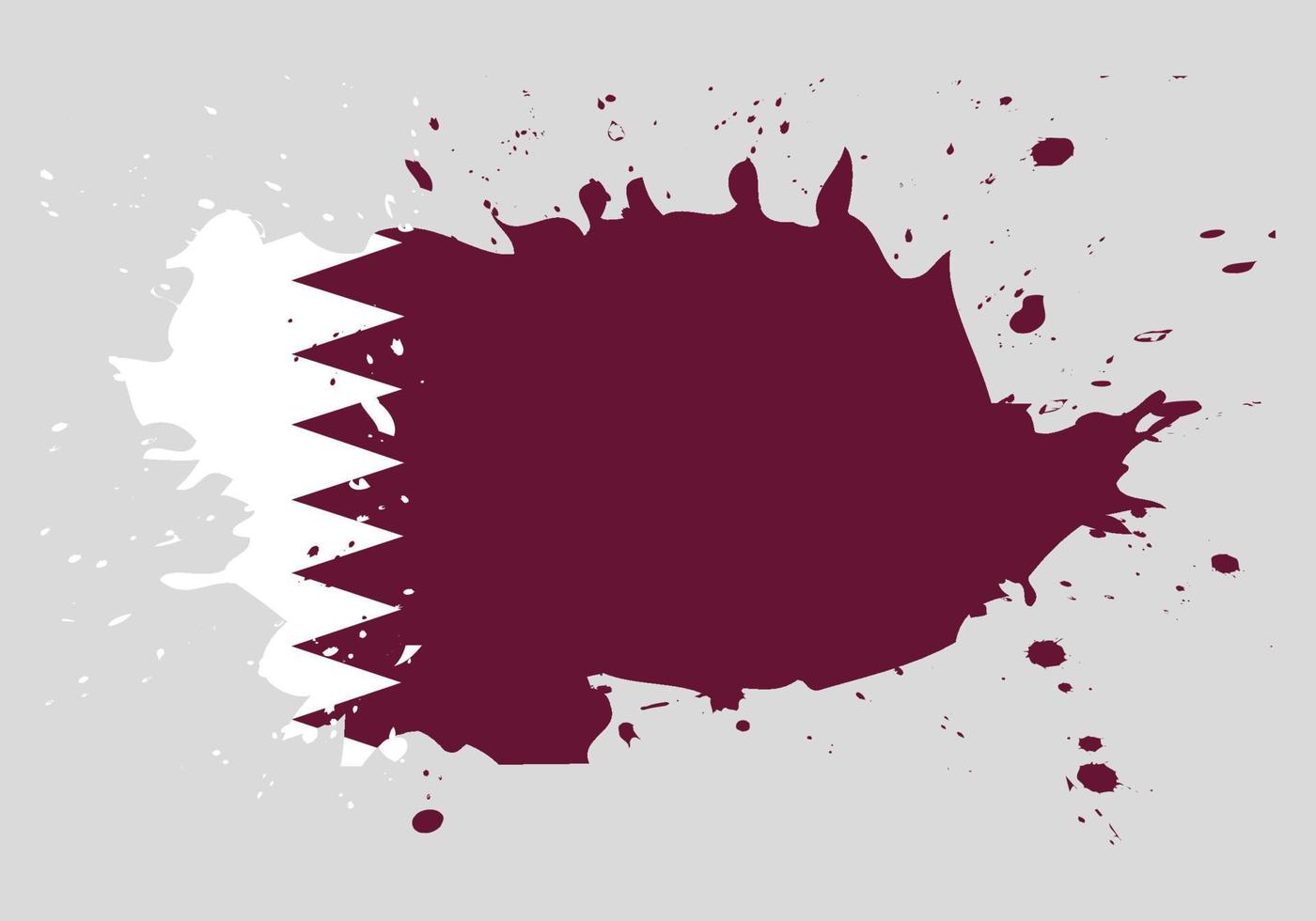illustrazione disegnata a mano di stile della bandiera del qatar dipinta a pennello con un effetto grunge e acquerello. vettore
