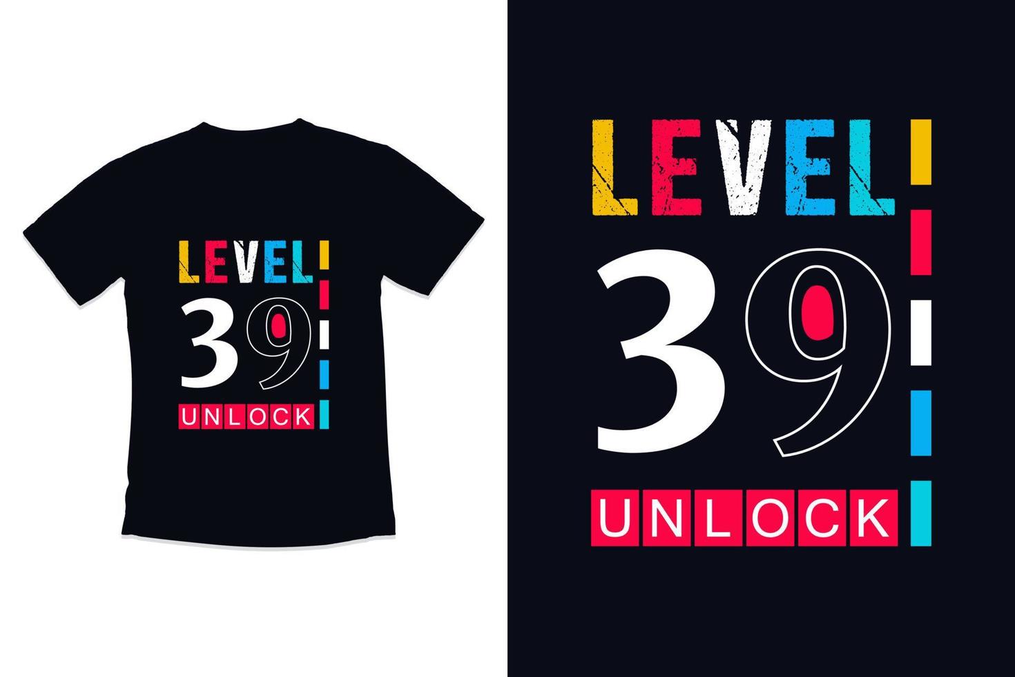 t shirt design vintage gamer con design della maglietta da gioco di compleanno di livello 39 vettore