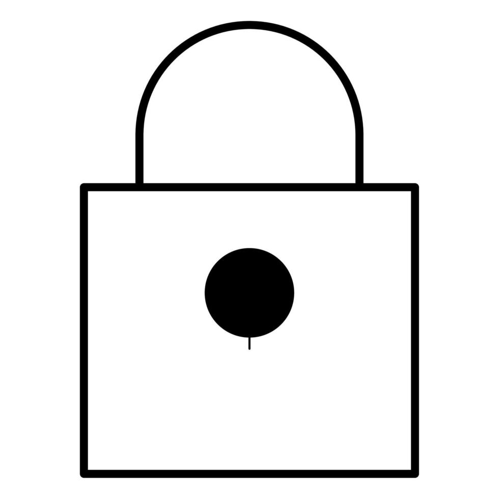 lucchetto icona vettore su uno sfondo bianco. illustrazione del dispositivo di sicurezza della porta di casa o della stalla.