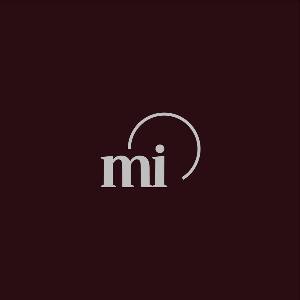 mi iniziali logo monogramma vettore