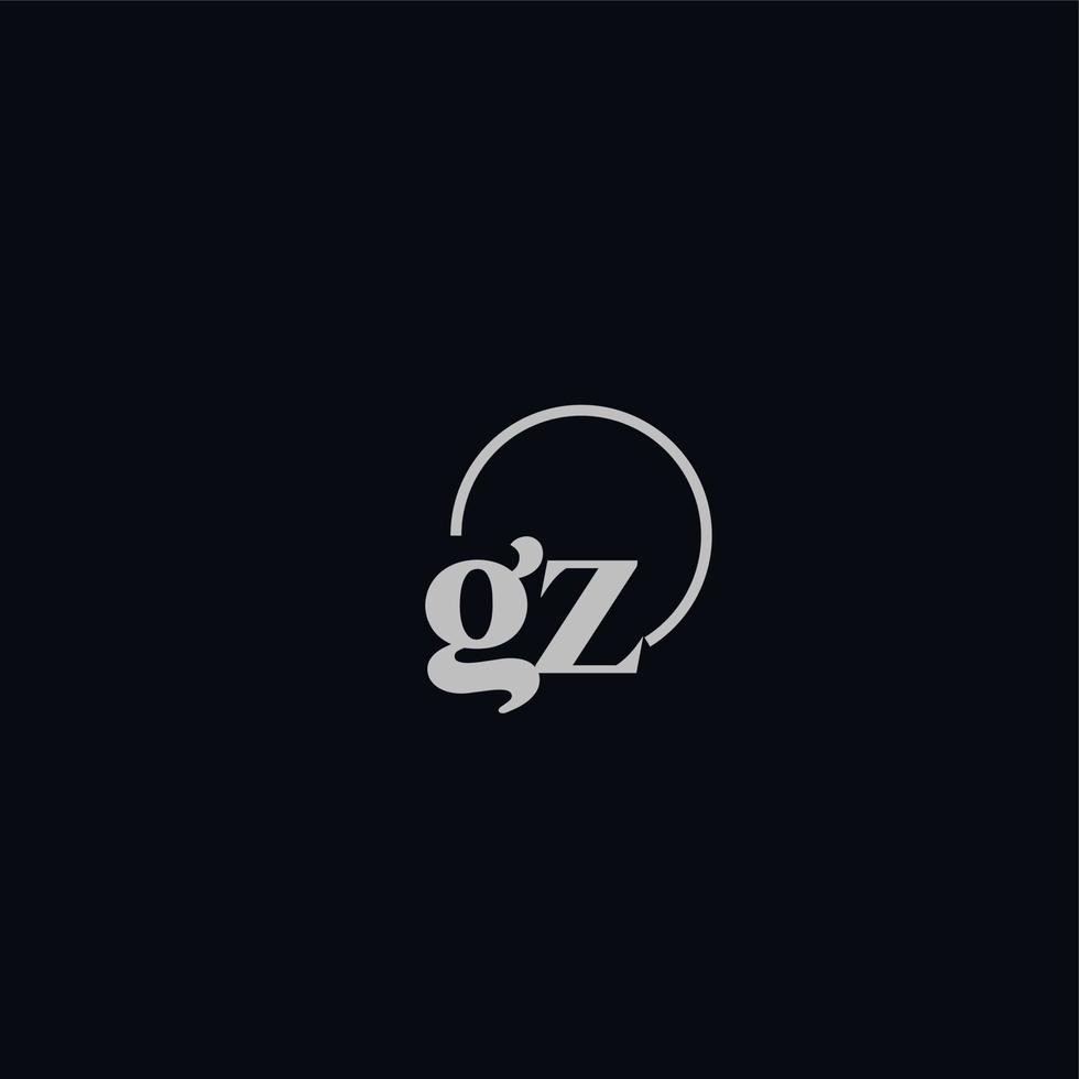 gz iniziali logo monogramma vettore