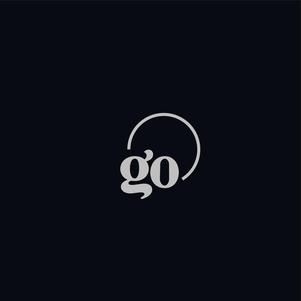 go monogramma logo iniziali vettore