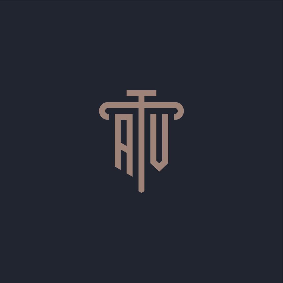 av logo iniziale monogramma con pilastro icona disegno vettoriale