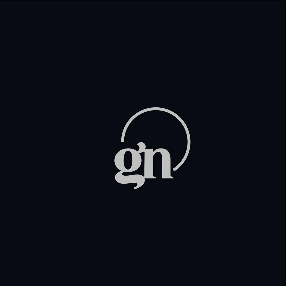 gn iniziali logo monogramma vettore