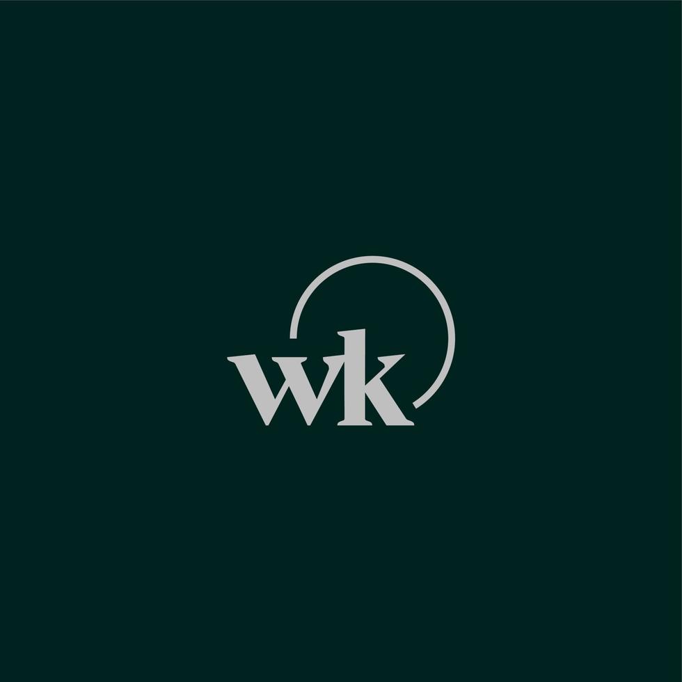 wk iniziali logo monogramma vettore