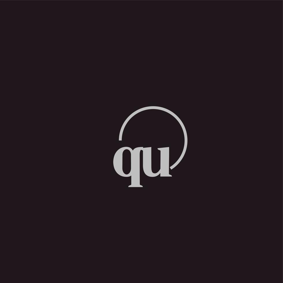 qu iniziali logo monogramma vettore