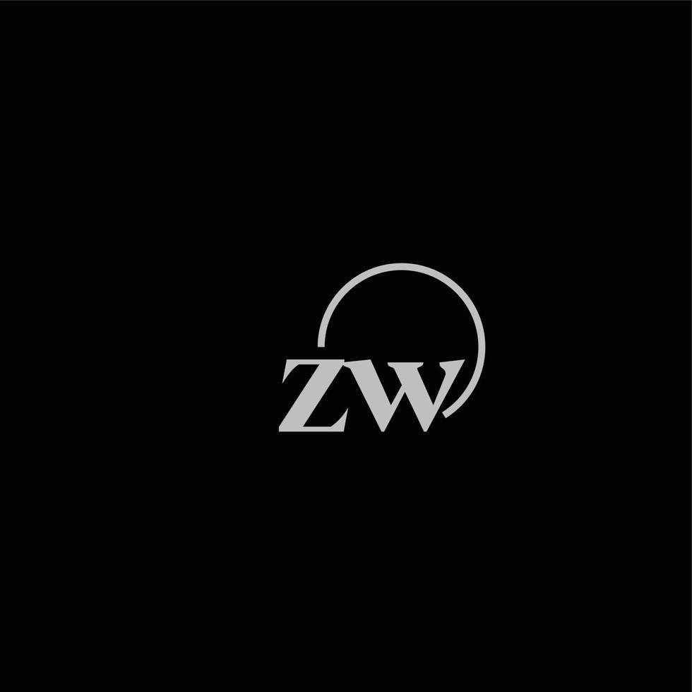 zw iniziali logo monogramma vettore