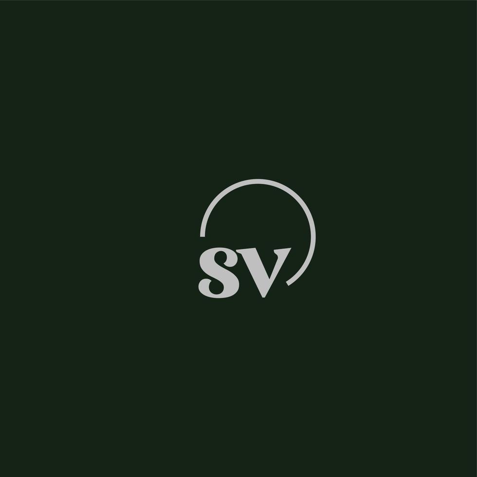 sv iniziali logo monogramma vettore