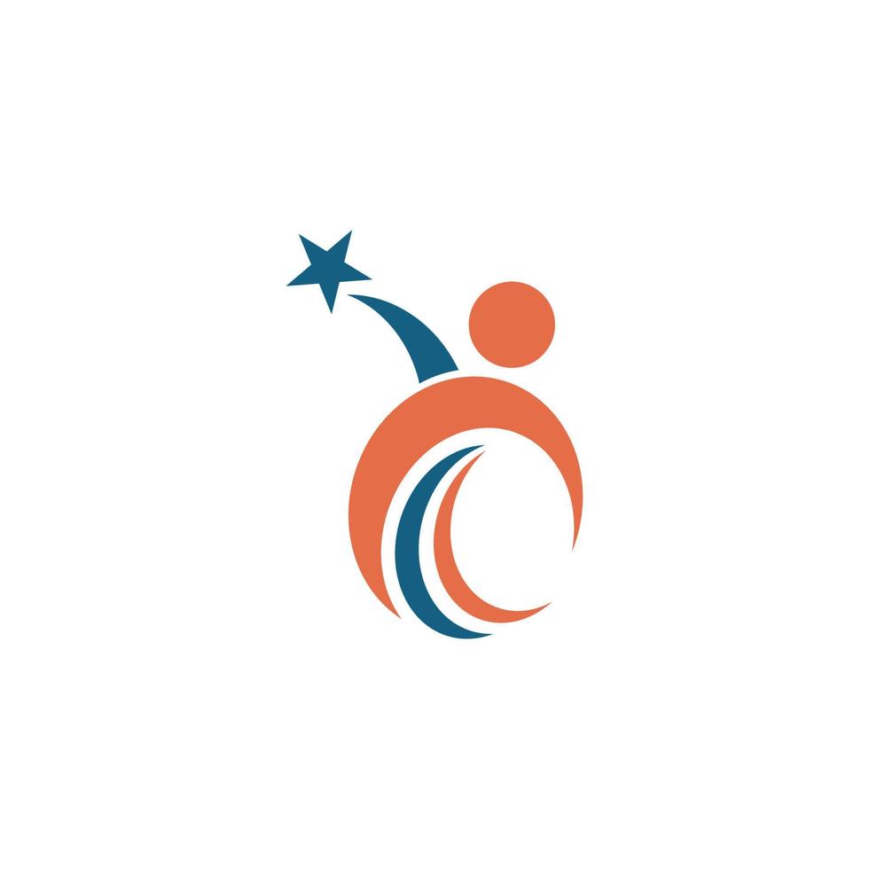modello di illustrazione di progettazione logo di cura della comunità vettore