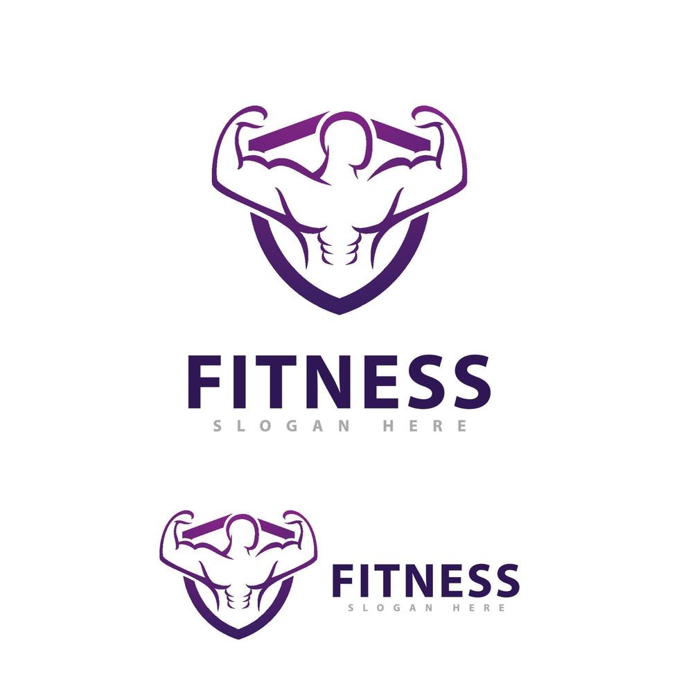 modello di progettazione logo palestra, simboli creativi fitness club vettore