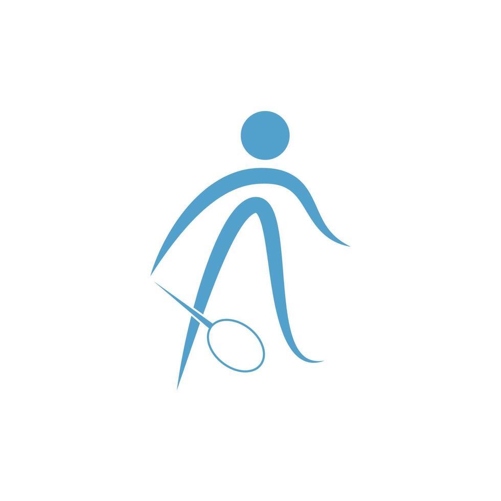modello di illustrazione del design dell'icona di gioco di badminton vettore