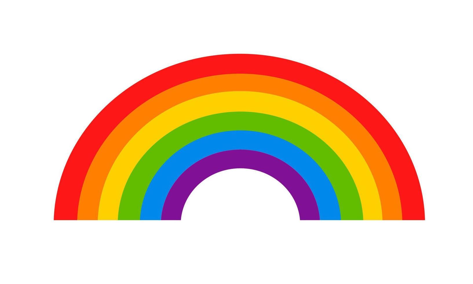 curva arcobaleno composta da sei colori vettore