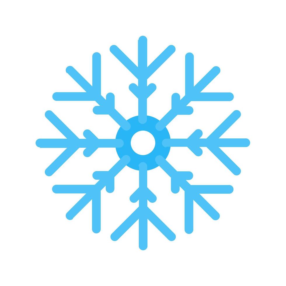 icona multicolore piatta fiocco di neve vettore