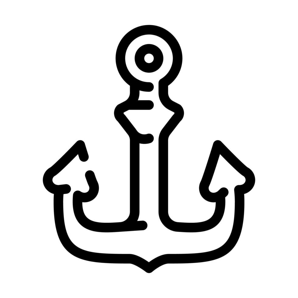 illustrazione vettoriale dell'icona della linea pirata della nave di ancoraggio