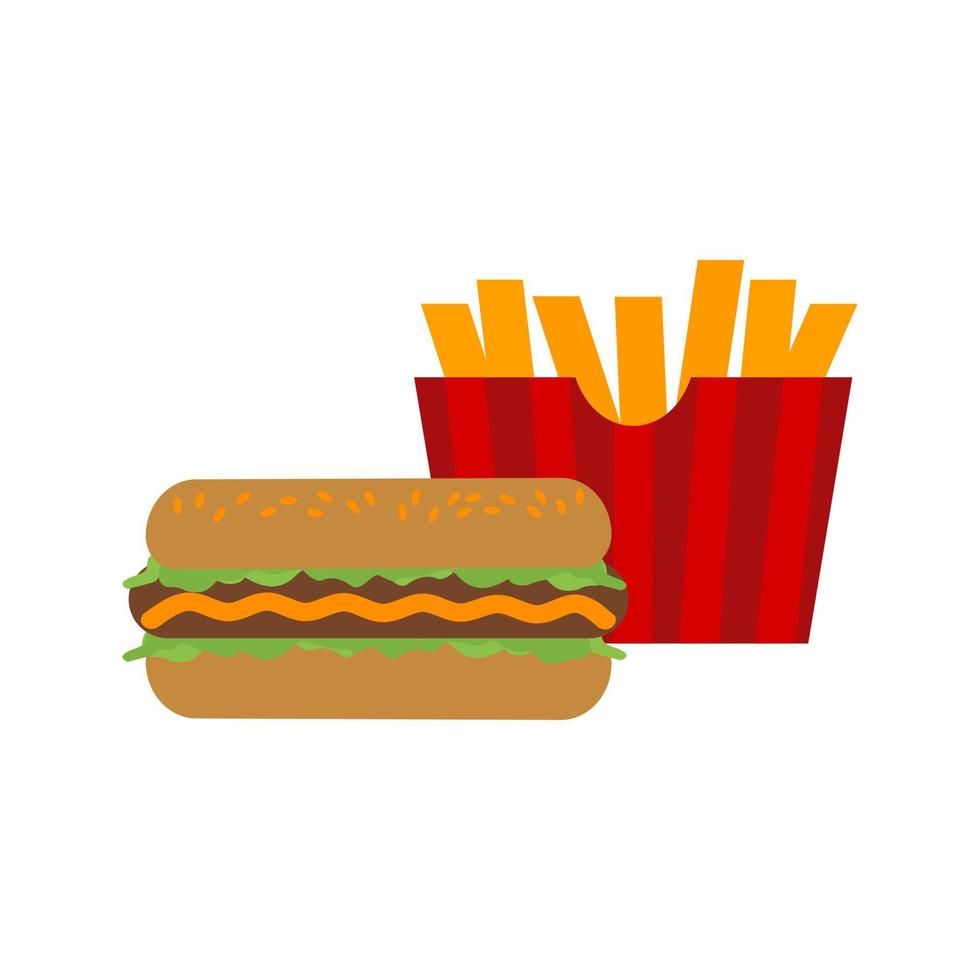 icona multicolore piatto fast food vettore