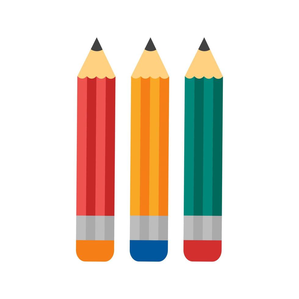 icona multicolore piatta di matite vettore