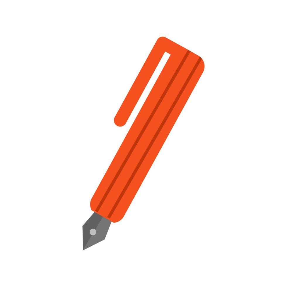 icona multicolore piatta penna stilografica vettore