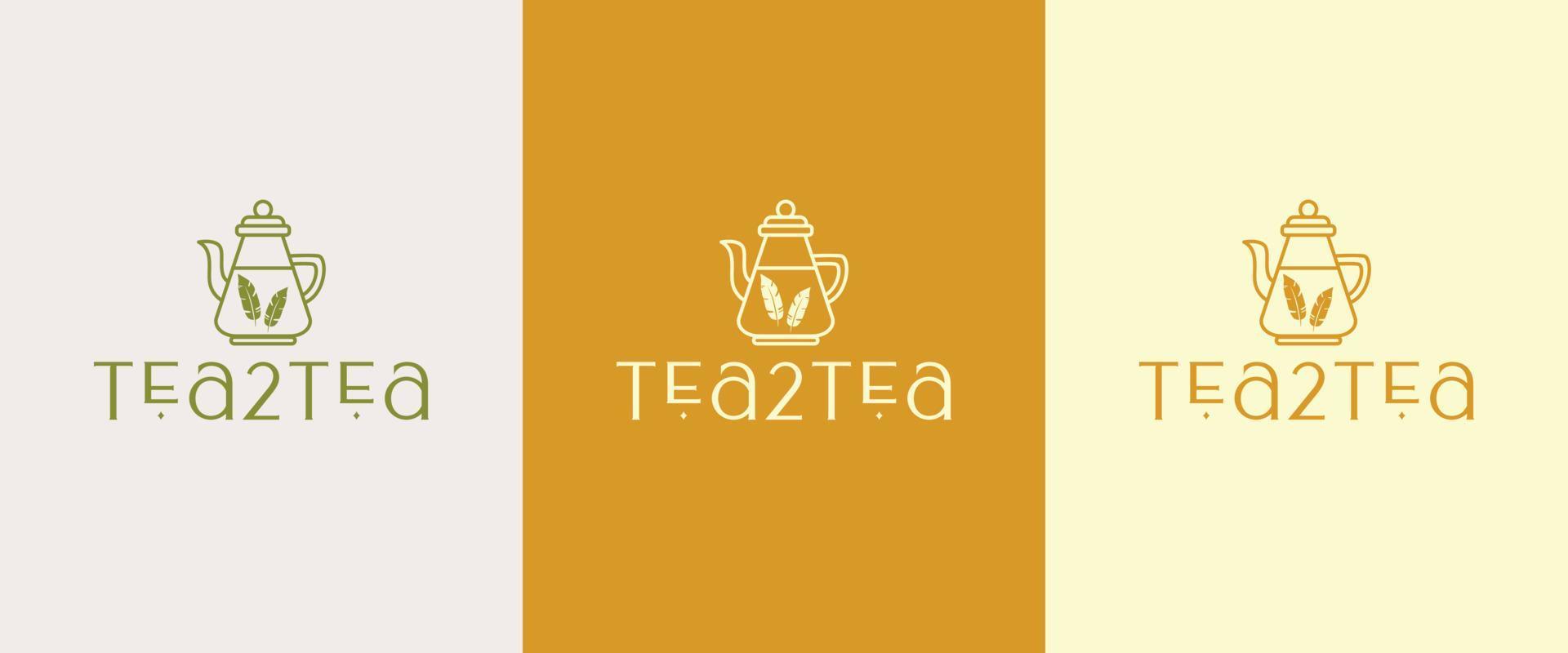 disegno dell'icona di vettore del modello di logo della teiera. l'illustrazione dell'elemento del tè e degli accessori per il caffè può essere utilizzata come logo o icona in qualità premium. design del logo del tè 2 tè.