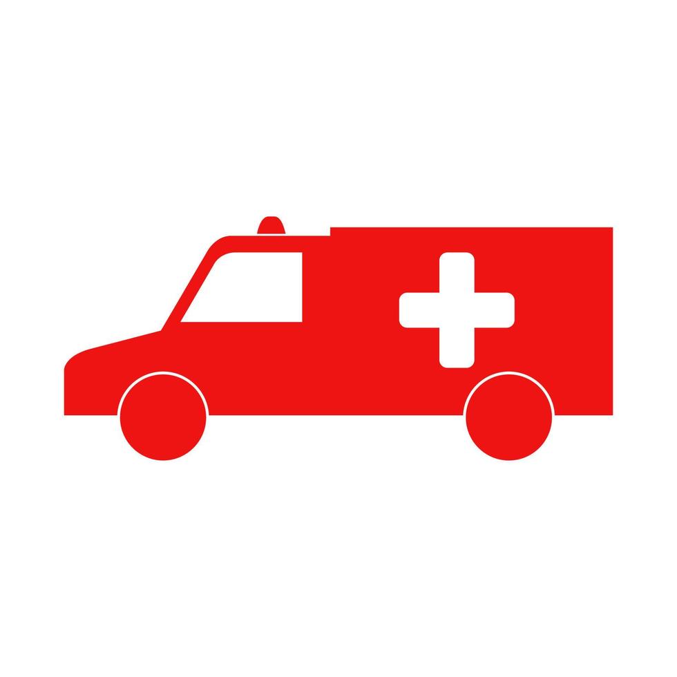 ambulanza illustrata su sfondo bianco vettore