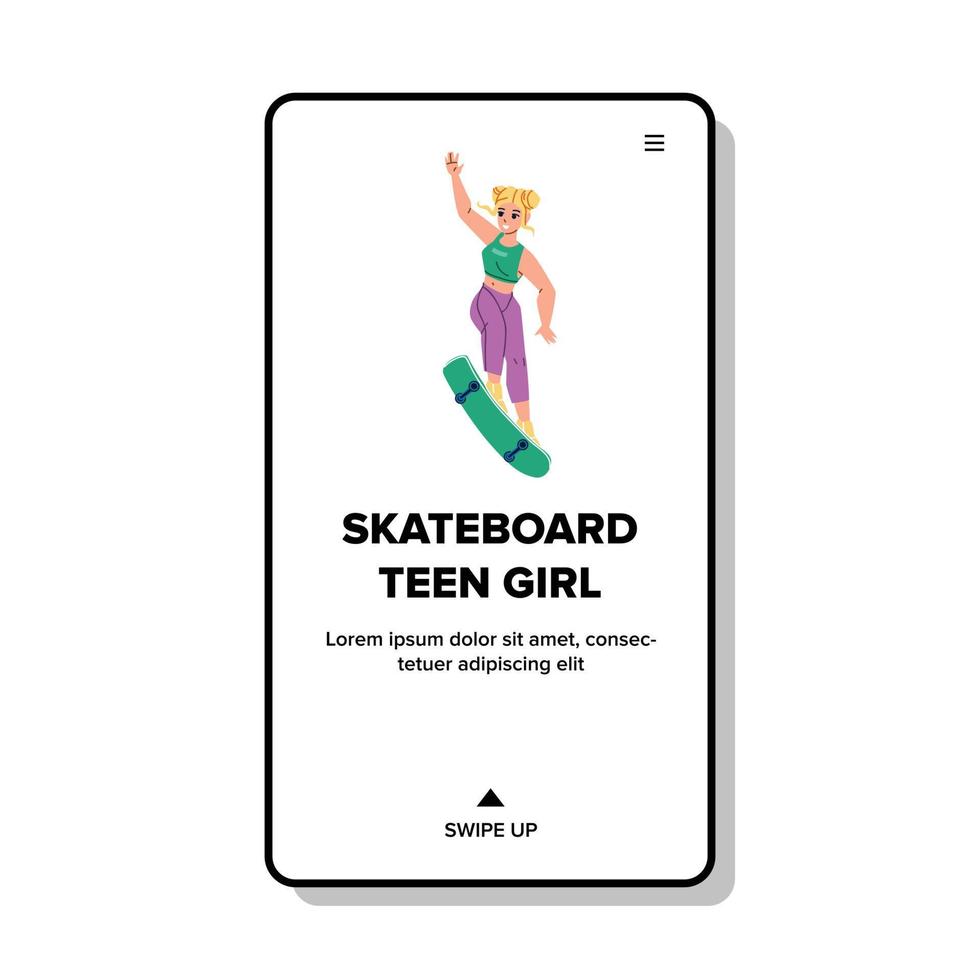 skateboard ragazza adolescente in sella a un vettore parco estremo