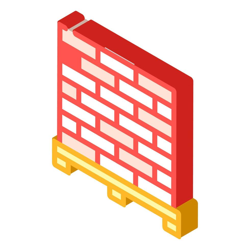 illustrazione vettoriale dell'icona isometrica del materiale da costruzione in mattoni