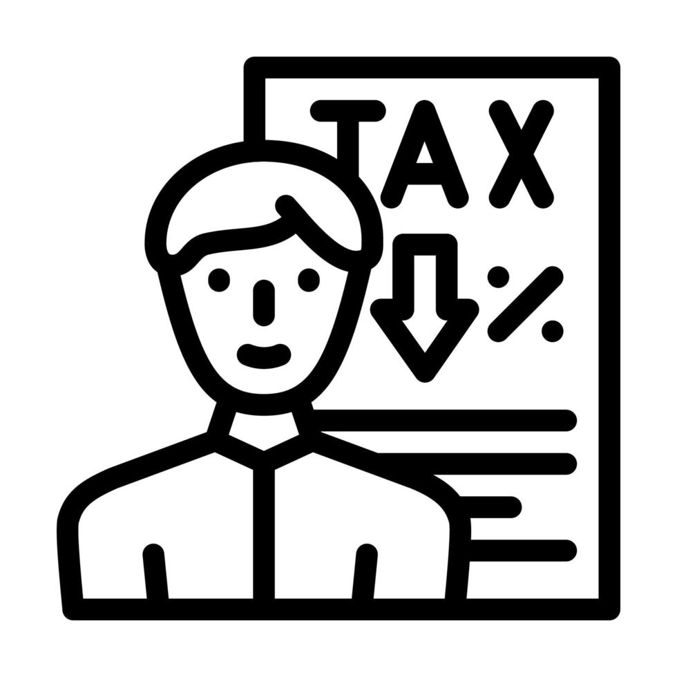 illustrazione vettoriale dell'icona della linea di consulenza fiscale