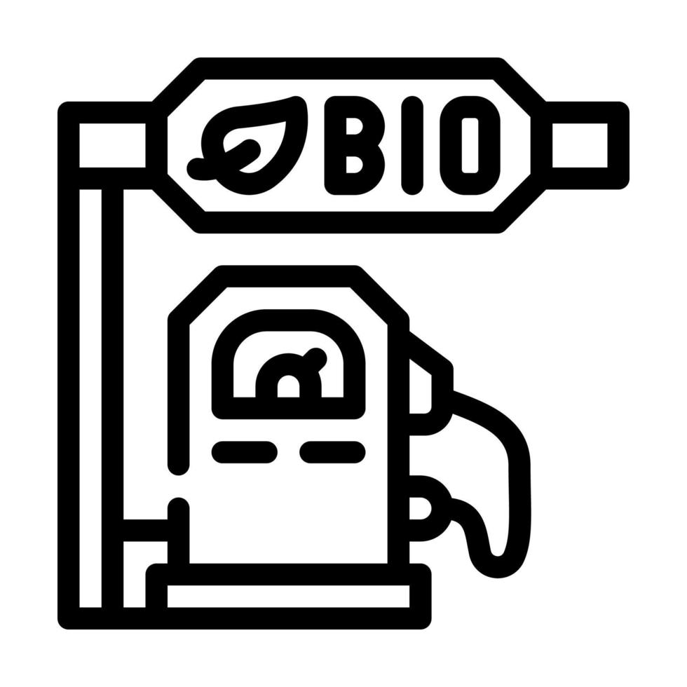 illustrazione vettoriale dell'icona della linea di carburante bio della stazione di servizio