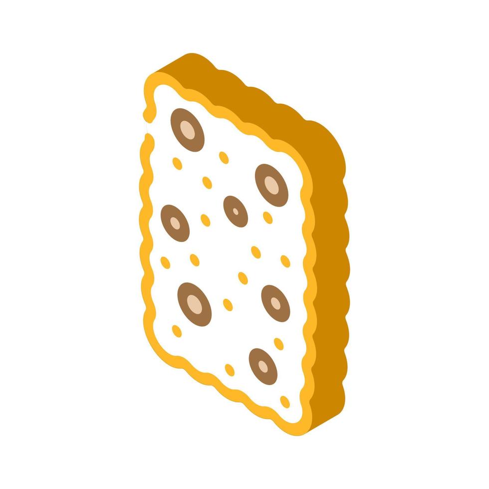 illustrazione vettoriale dell'icona isometrica del dessert del cracker