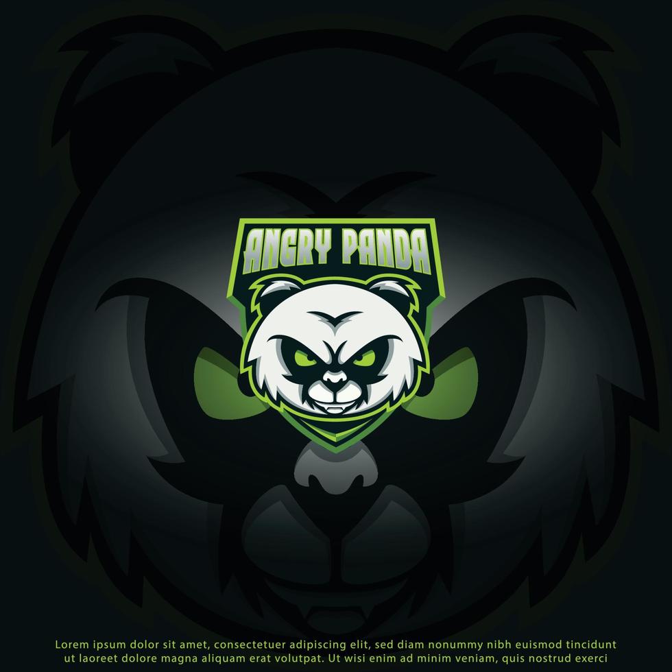 mascotte panda arrabbiato miglior logo design buon uso per marchio distintivo emblema identità simbolo e altro ancora vettore