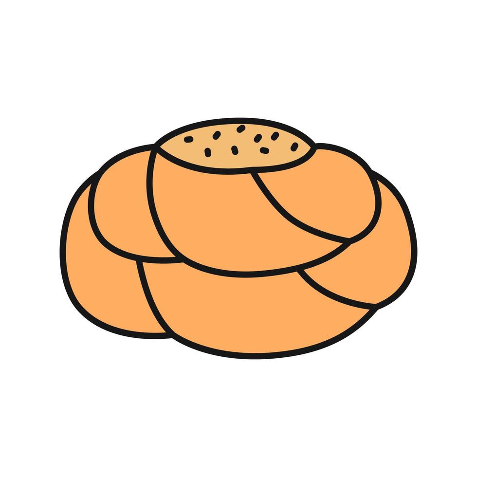 icona del colore del pane di pasticceria. pasta dolce. pane sfizioso. illustrazione vettoriale isolata