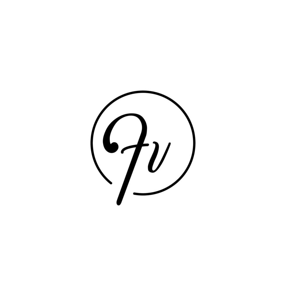 logo iniziale del cerchio fv migliore per la bellezza e la moda in un concetto femminile audace vettore