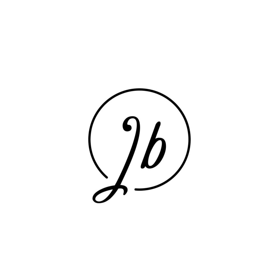 jb circle logo iniziale migliore per la bellezza e la moda in un audace concetto femminile vettore